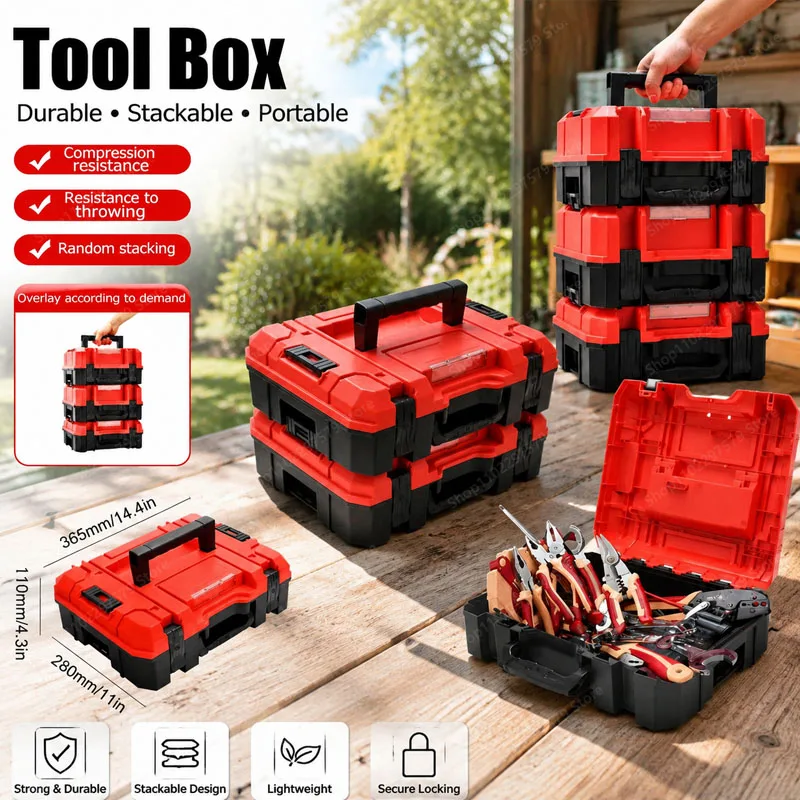 1 Piece Multifunctional Durable Tool Box, Home DIY Car Repair Accessories Organization, Stackable Tool Box Portable Tool Box.
