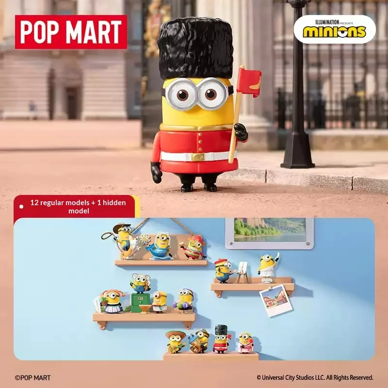 

Official Authentic Pop Mart Minions World Tour Series Blind Box Figures 12 Regular 1 Hidden Desktop Ornament Hand Toy Gifts