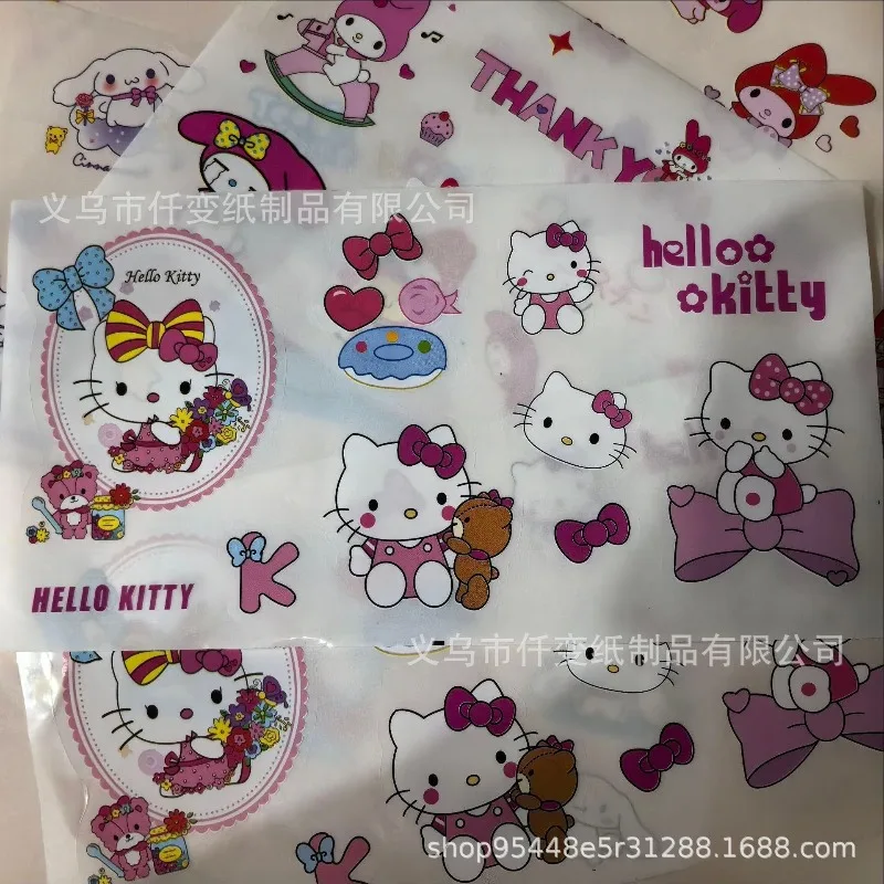 

5pcs Hello Kitty Stickers Cartoon Cute Anime Kt Children Toy PVC Water Cup Waterproof Laptop Doll Decoration Girl Gift Wholesale