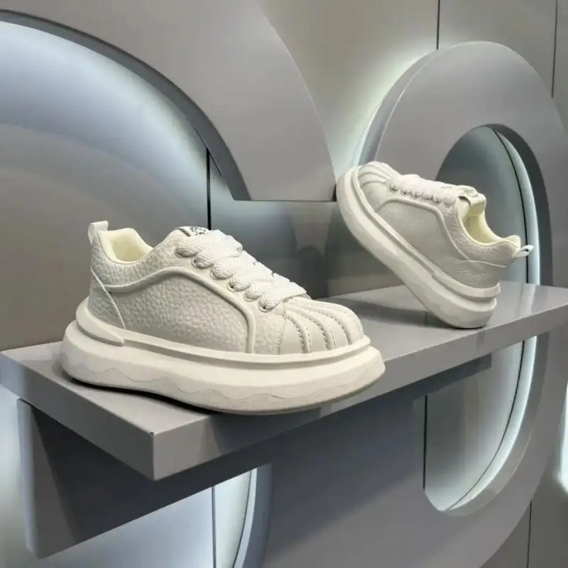 

Men's Casual Sneakers Lightweight Anti-slip Fce Lined Thi Heel Heightening Breathable Low Top round Toe Rubber Outsole