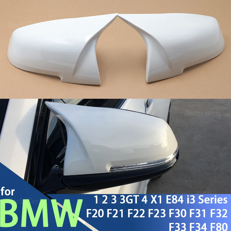 

for BMW 1 2 3 3GT 4 X1 E84 M2 i3 Series F20 F21 F22 F23 F30 F31 F32 F33 F34 F80 White M Look Horn Rearview Mirror Shell Cover