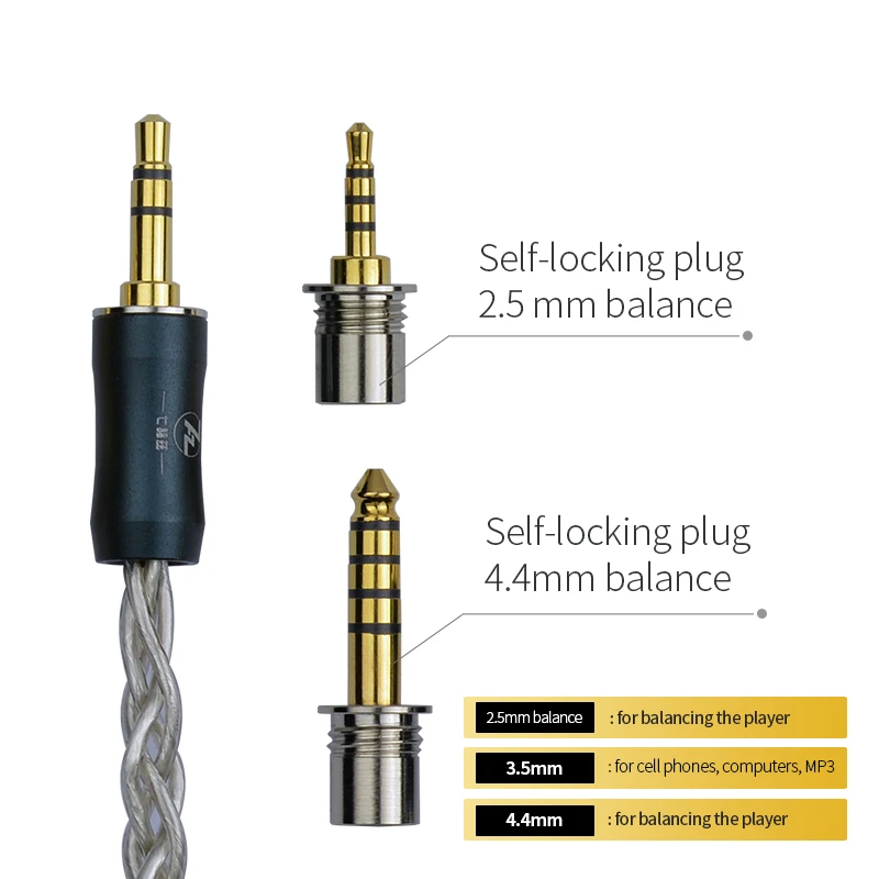 Провод для наушников 7 Гц Thunderbirds, 3 в 1, штепсельная вилка/2, 5 2PIN MMCX, обновленный кабель для наушников, наушников, безвременный Балансирующий кабель AE Rinko KZ