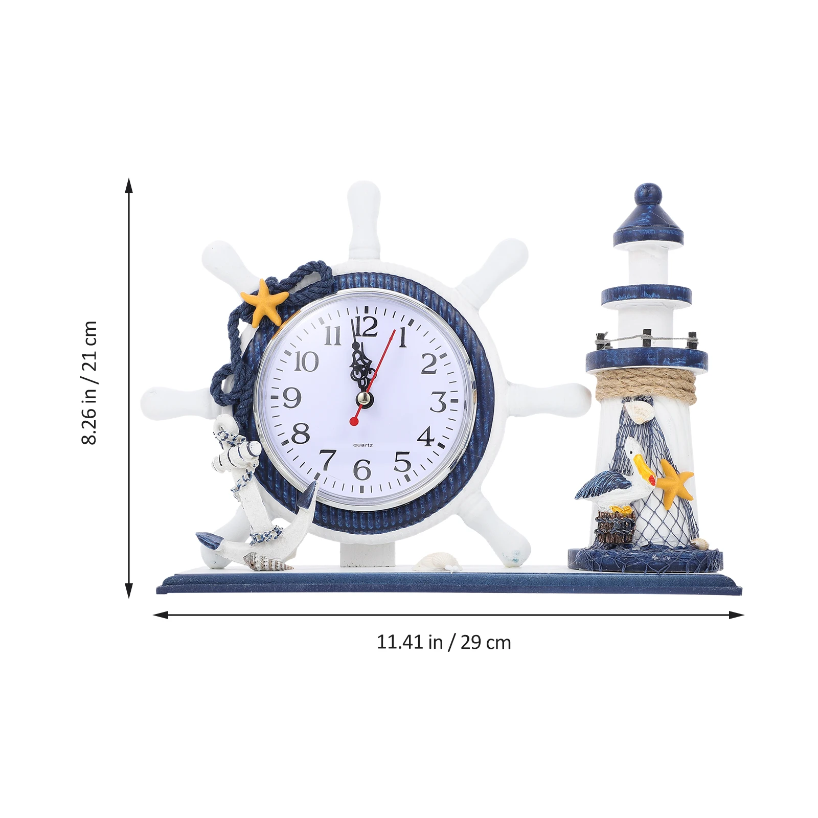 

Mediterranean Lighthouse Clock Home Decor Desktop Ornaments Ocean Style Living Room Fine Workmanship Stable Design Household