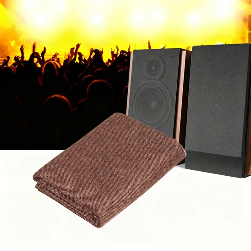DT98 Speaker Grill Cloth Protective Dustproof Sound Permeation Mesh 1.45Mx0.5M Khaki for Guitar Speaker Wall Mount