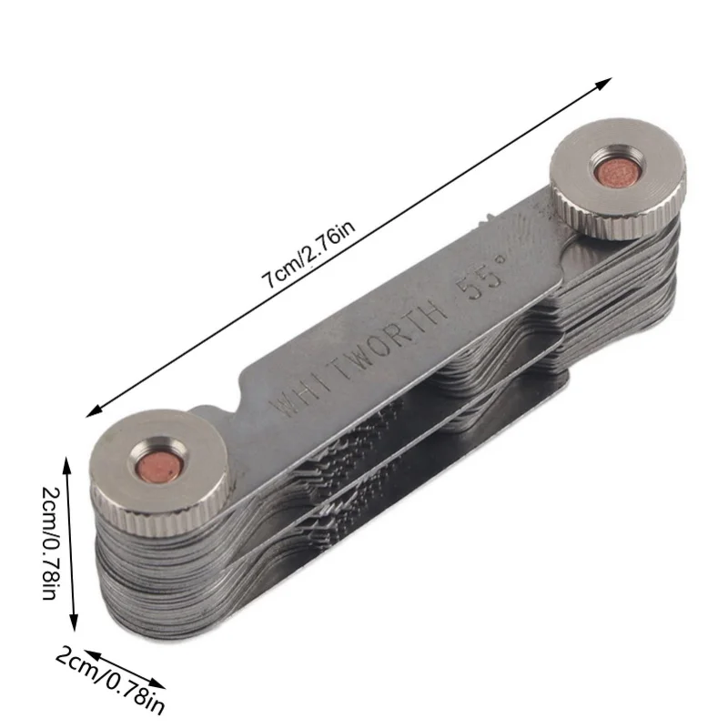 52Pcs Stainless Thread Plug Gage 60 And 55 Degree Screw Pitch Measuring Tool (Metric&Imper)
