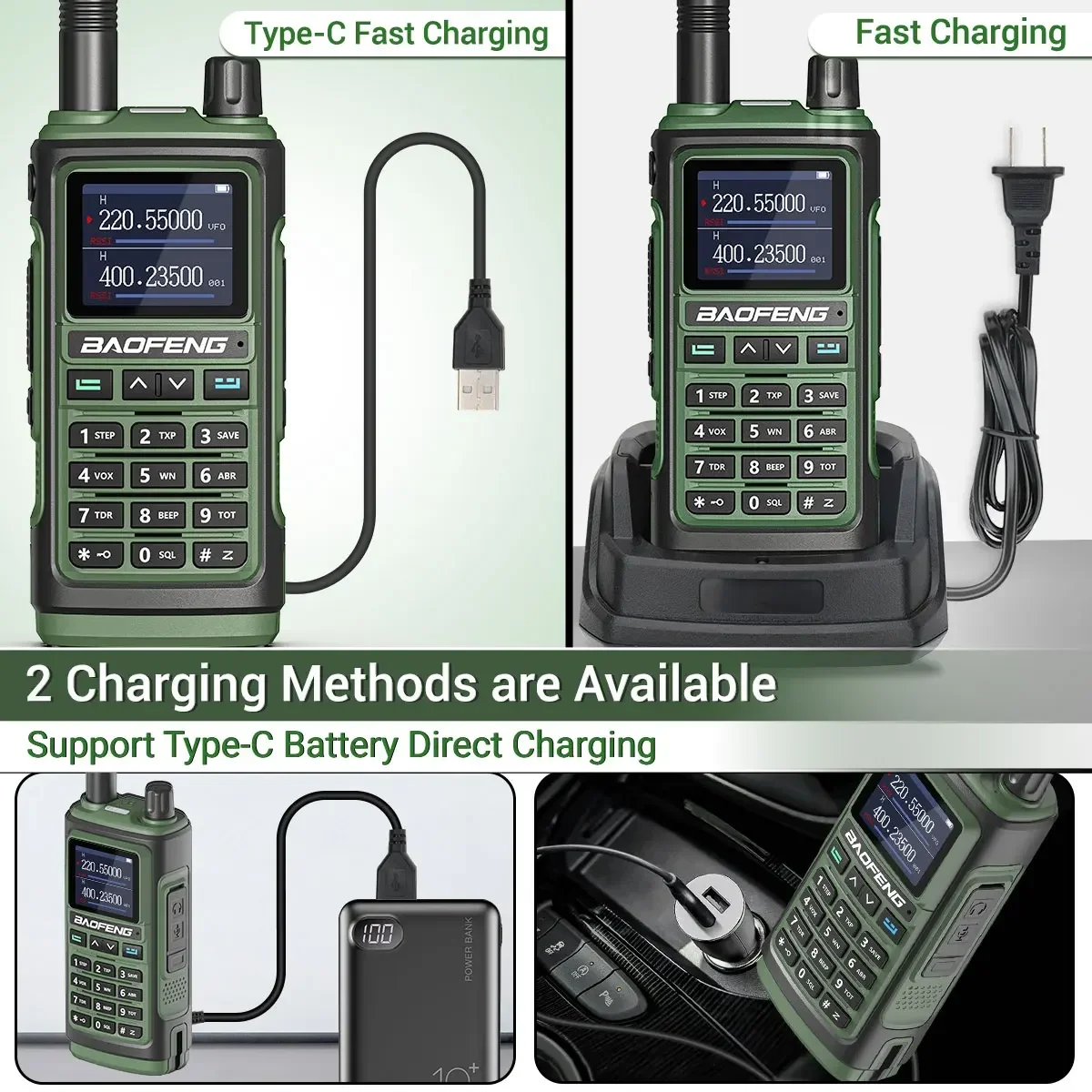 1/2X Baofeng UV-17R Walkie Talkie Tri Band Wireless Copy Frequency 999CH NOAA Long Range Type-C UV 5R UV-17 PRO V2 Two Way Radio