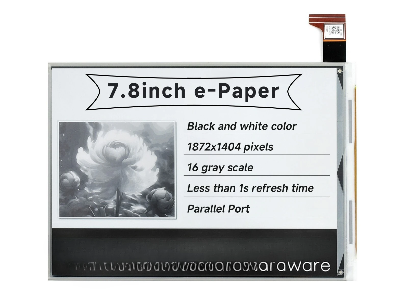 For Two-Color 7.8in E-Ink Display 1872×1404 Parallel Port for Raspberry Pi