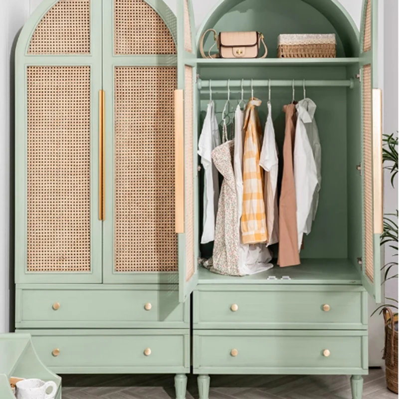 Armadio nordico da giardino Espositore in legno Armadio per vestiti Armadio portaoggetti Camera da letto Piccoli mobili Ropero indossabili per camera