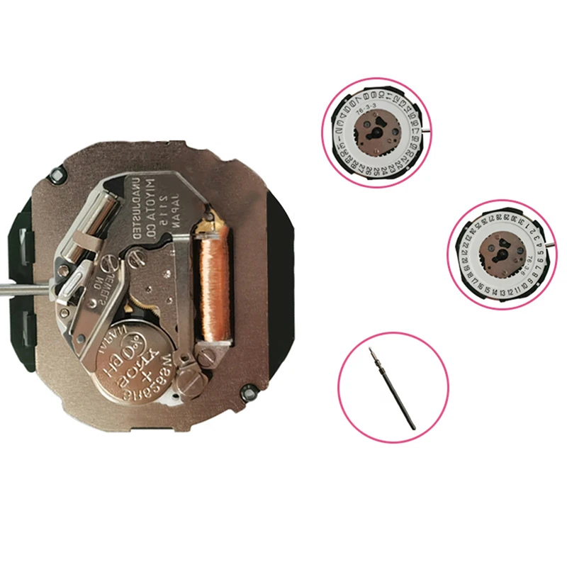 

Quartz Movement Repair Replacement Watch Date At 3 With Adjust Stem For Miyota 2115