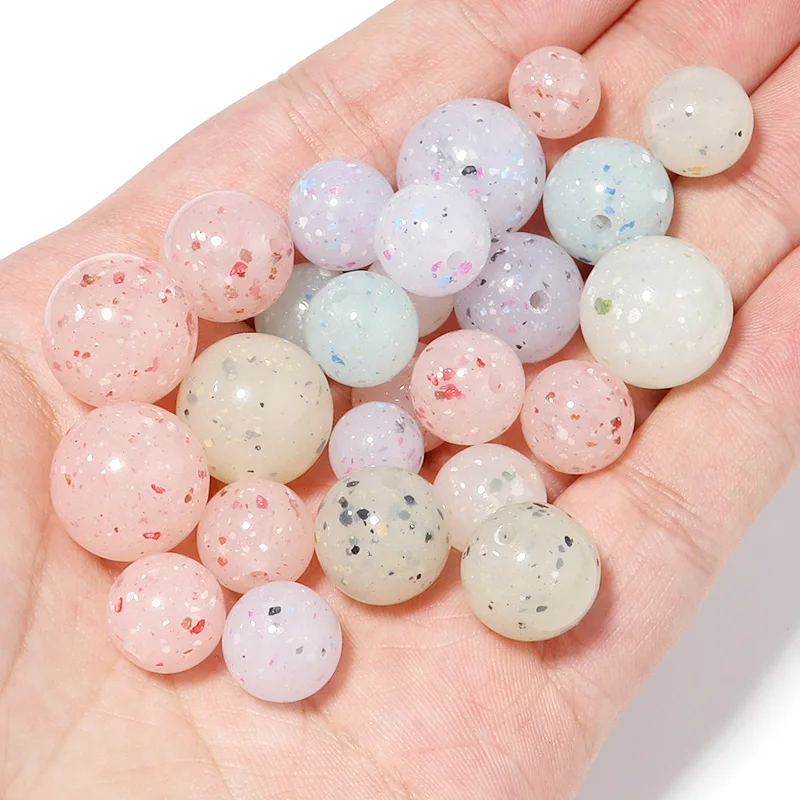 20/30pcs Acrylic Colored Dot Bead 10/12/14/16mm Round Loose Spacer Beads for Making Necklace Bracelets DIY Jewelry Accessories