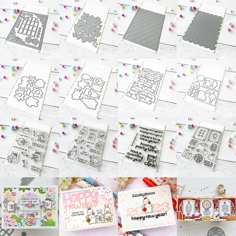 Liebe Herz Hintergrund Metall Stanzformen Neujahr Wünsche Klare Stempel DIY Scrapbooking Urlaub Grußkarte Handwerk Machen