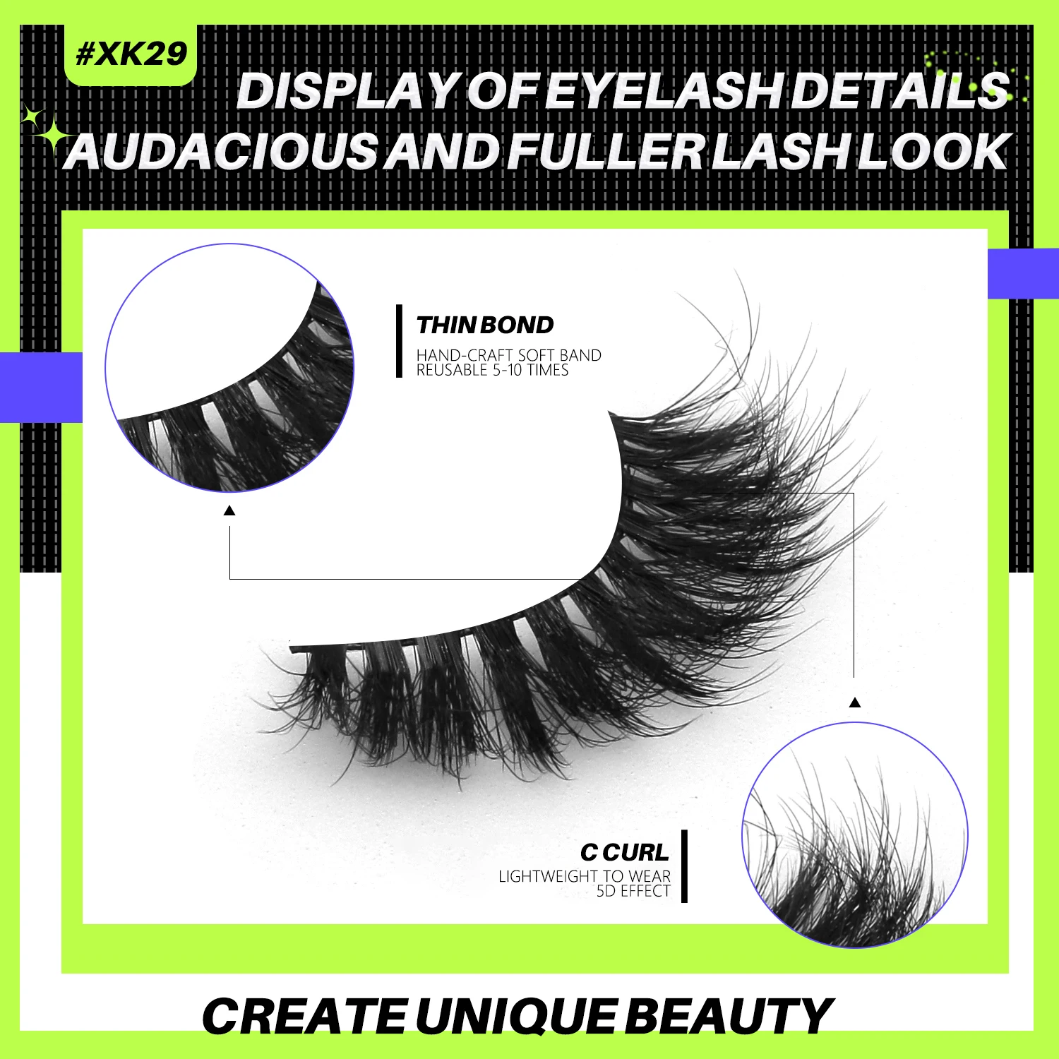 Lasvirey Pestanas fofas, pestanas grossas estilo olho de gato, pestanas postiças 8D fofas e volumosas dramáticas, pestanas postiças macias e encaracoladas, extensão de pestanas de vison falso, maquilhagem