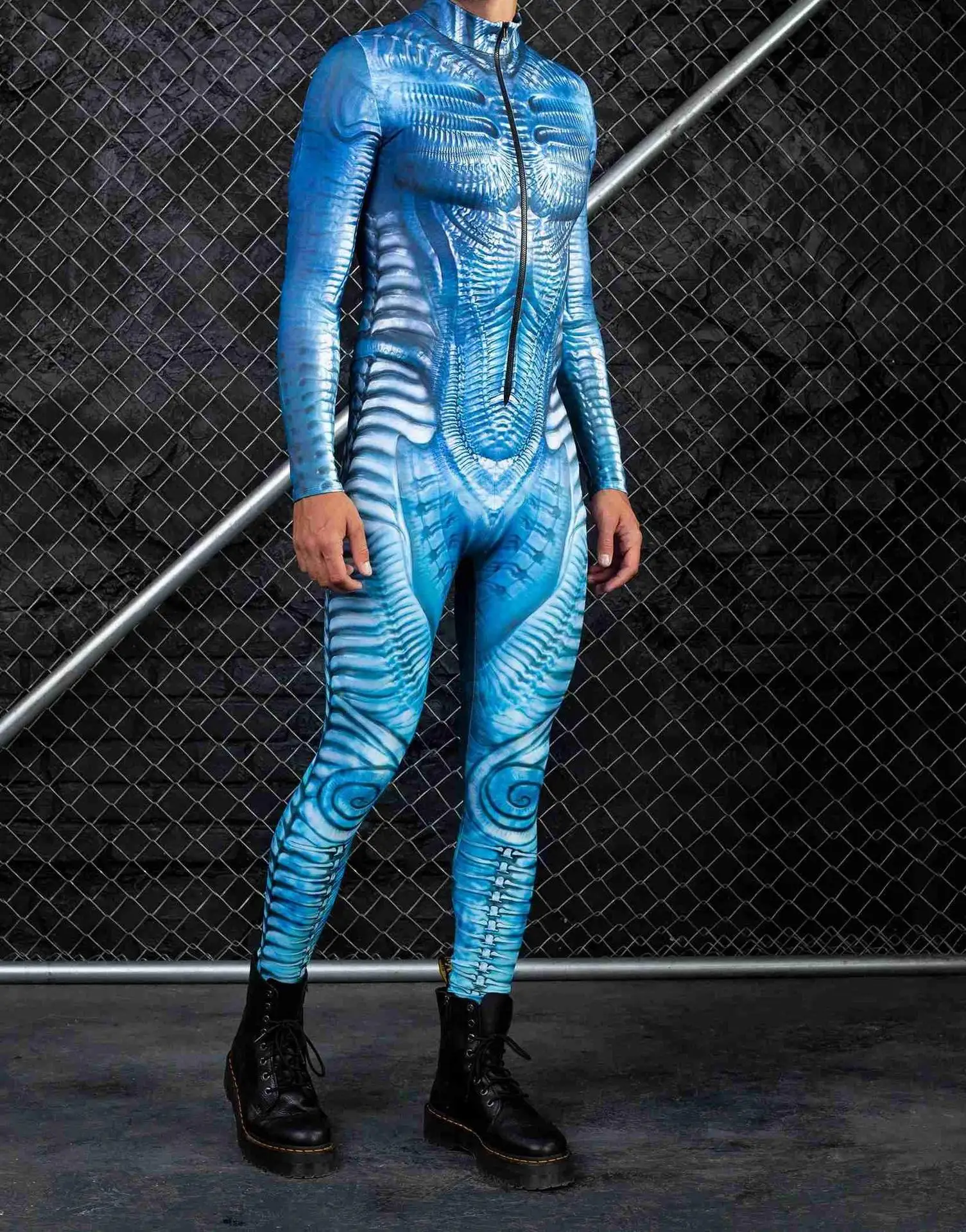 Bunter Mechanischer Muskel-Schädel-Bodysuit, Strumpfhose für Männer, Cosplay-Kostüm, Zentai, Performance, Party, Festival, Radsport-Jumpsuit, Kleidung – Detail 10