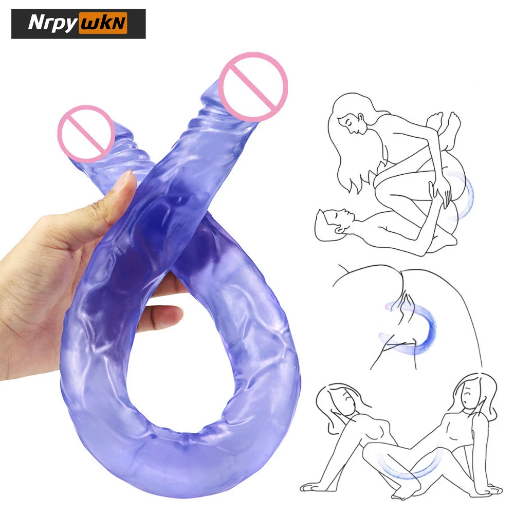 

Realistic Double-Ended Dildo Adult Toy Lesbian,Silicone Double Sided Dildos for Women,Flexible Dong for Vaginal G-spot Anal Play