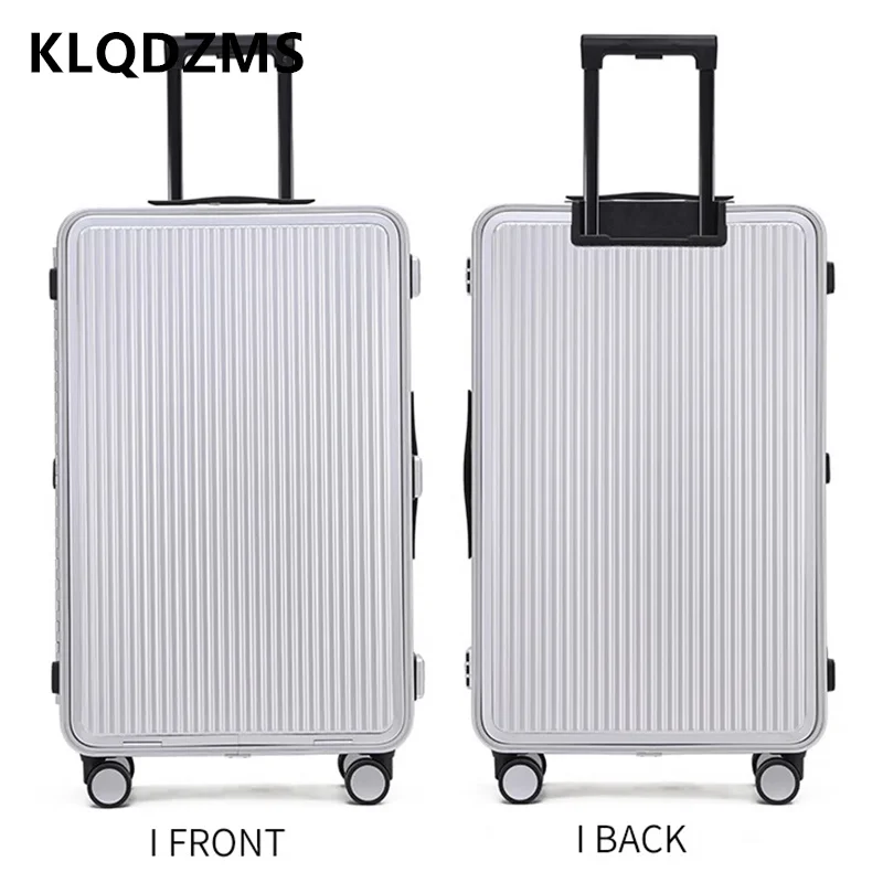 

KLQDZMS 24"26"28Inch Suitcase on Wheels Business Boarding Box Women's Trolley Case 20" All Aluminum Magnesium Alloy Luggage