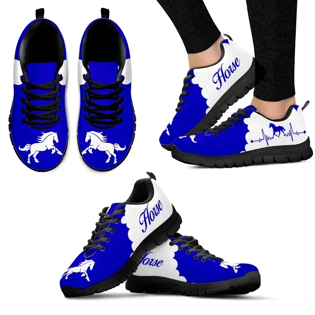 

Trendy Blue And White Golf Design Stylish Sneakers Horse Heart Print White Flats Sports Hobby Shoes Chaussure
