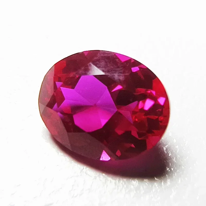ALab Grown Sapphire Oval Shape Rose Red Color Top Quality Charm Beads for Diy Jewelry Making Selectable  AGL Certificate