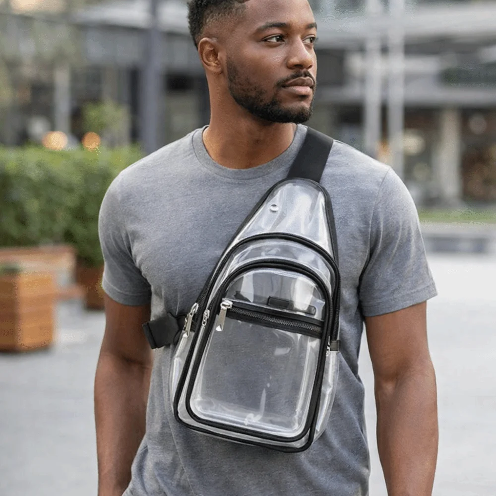 

Large Capacity Transparent Crossbody Bag Lightweight Waterproof Clear Chest Bag Multiple Use Multifunctional PVC Shoulder Bag