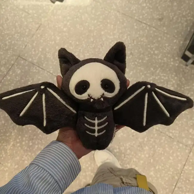 Kawaii Plush Skull Bat Keychain Halloween Gifts Cartoon Stuffed Doll Toy Bag Pendant Backpack Hanging Decoration