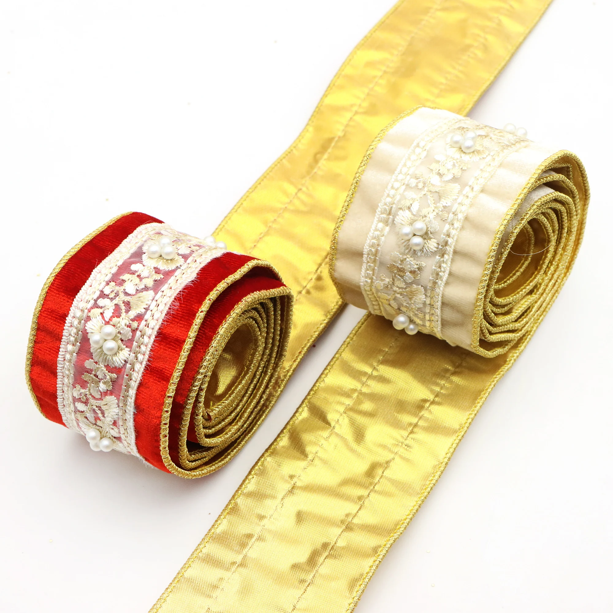 Fita de veludo vermelho bege c - Velvet Ribbon Roll avaliação e preço