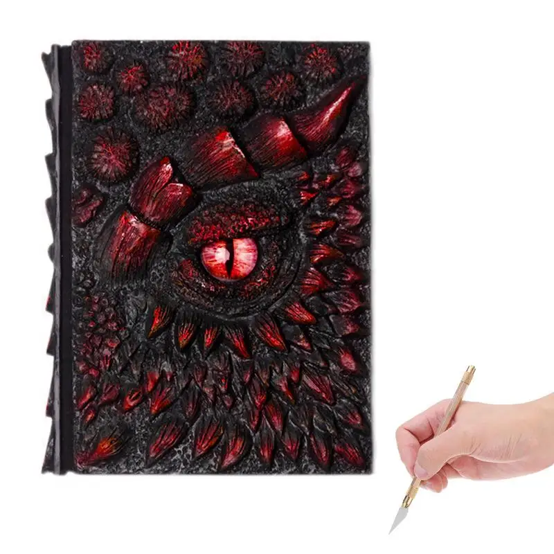 2022 New A5 Notebook Vintage Retro 3D Dragon Theme Relief Blank Paper Diary Book Planner Notepad School Stationery Supplies 1Pcs