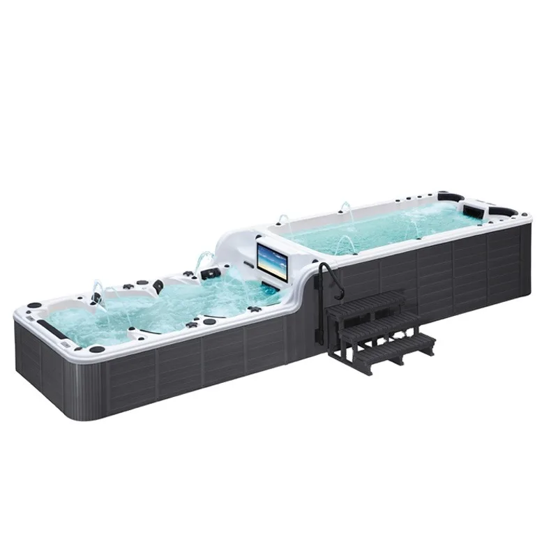 2026 New FL Custom Outdoor Endless Pool Hydropool Aqua Sport Swim Spa Whirlpool Hot Tub Pool Large Dual Zone Swimming Pool Spa