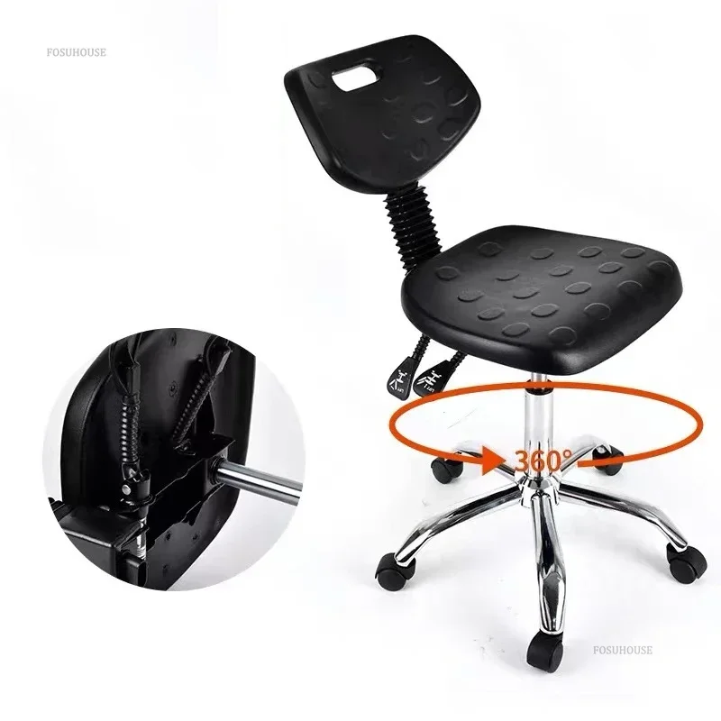 #Anti-static Barber Chairs Hair Salon Professional Hair Cutting Chair Lift Rotating Backrest Chair Workshop Assembly Line Chair