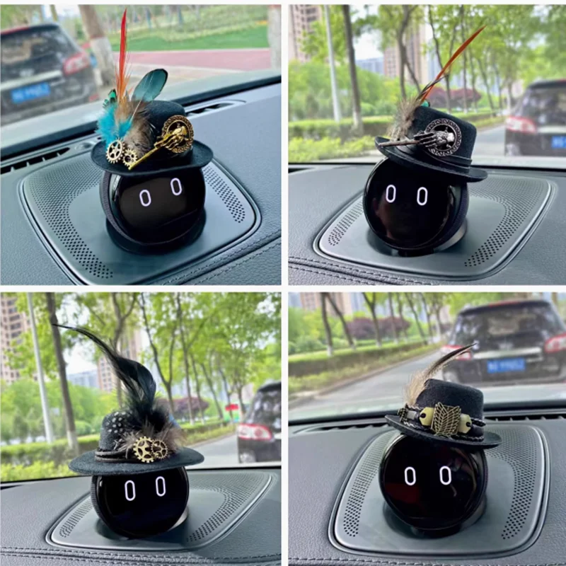 Nio Nomi Cowboy Hat Collection for ES8ec6ET7 Accessories Straw Hat Robot Headdress Feather Classic Decoration