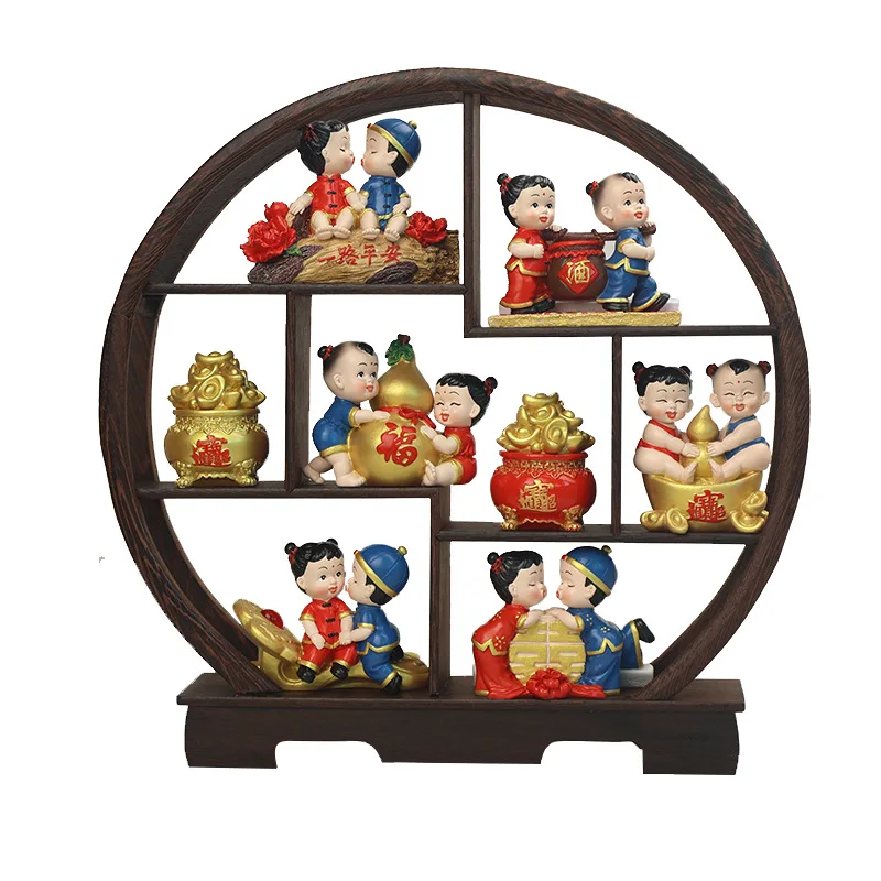 

Cartoon resin Fuwa small ornaments, creative wedding gifts, presents for best friends, home decorations