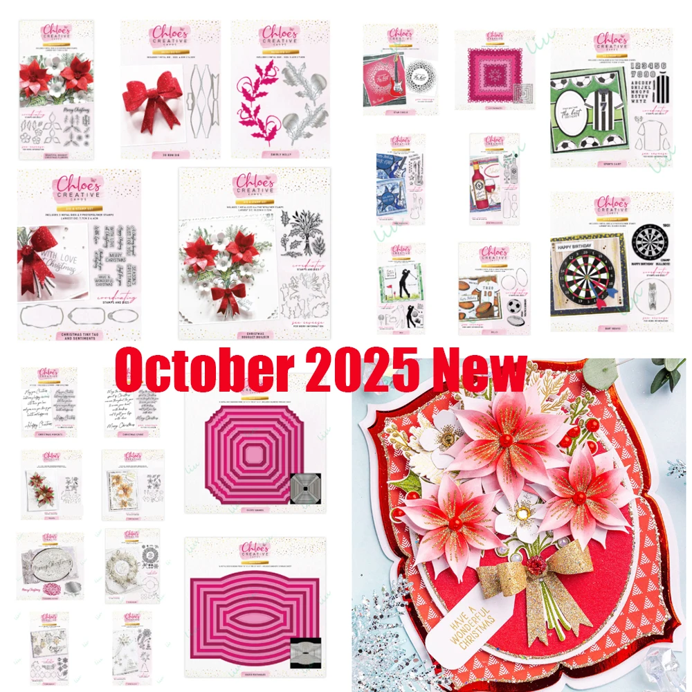 

Holiday Greetings Snowflake Christmas Swirly Holly Metal Cutting Dies Stamps DIY Scrapbook Handmade Photo Album 2025 October New