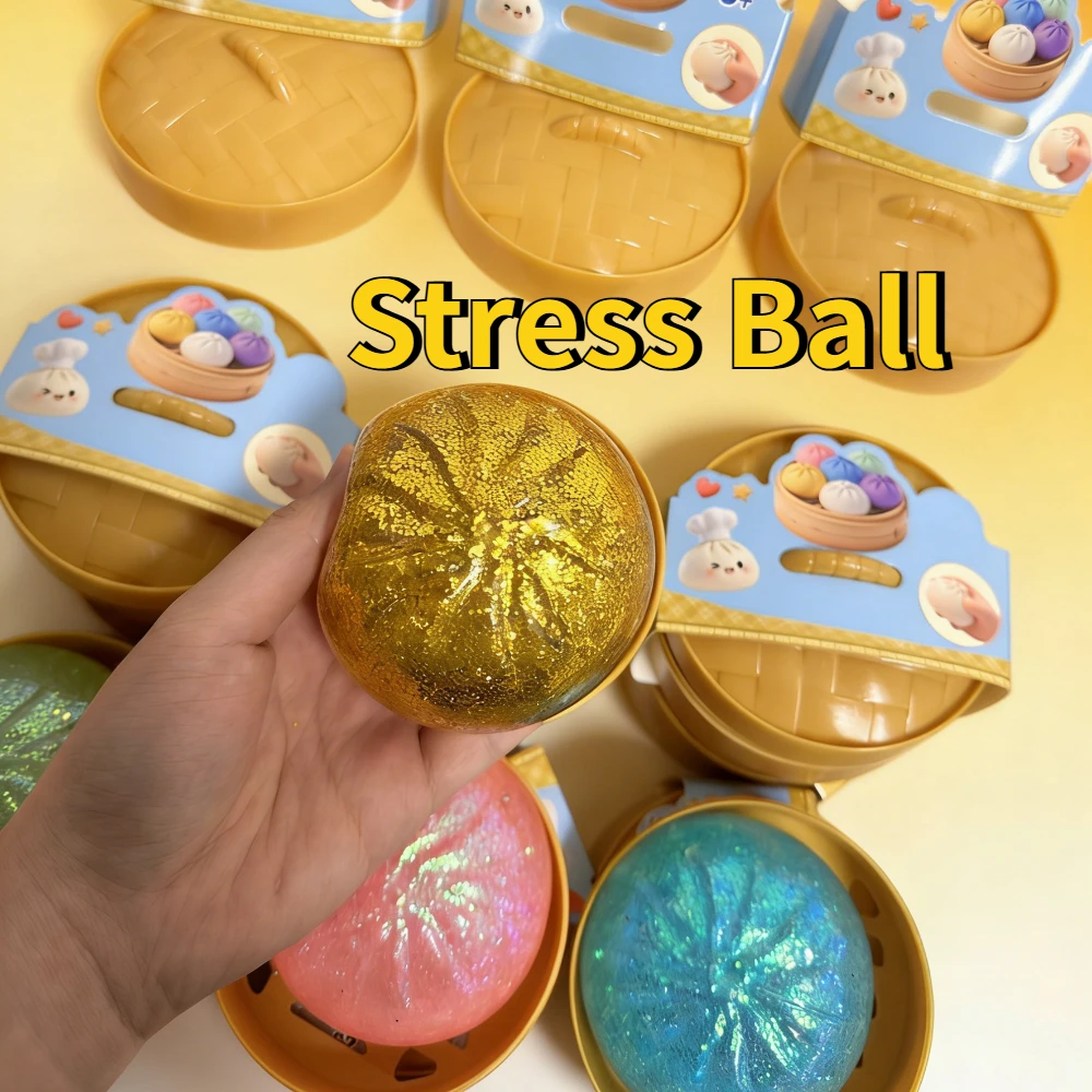 Juguetes Squishies en Forma de Bollos, Bolas Antiestrés para Niños y Adultos, Juguetes para Aliviar el Estrés