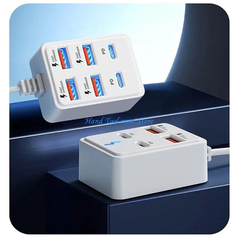 H37F Multi Port USB Charging Dock With Data Transfer Functionality For Office Use