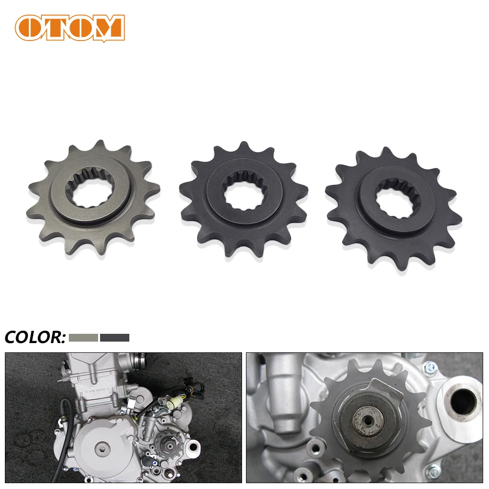 OTOM piñón delantero para motocicleta, piezas de motor NC450, 13T, 14T, rueda de cadena compatible con cadena 520, 530, para ZONGSHEN, KAYO, BSE,