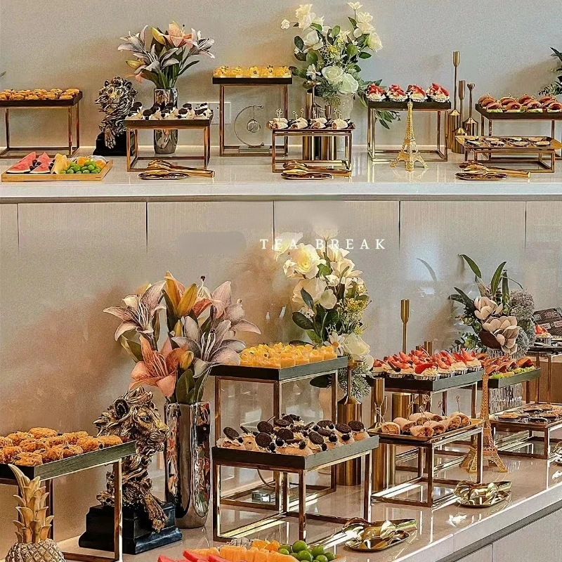 

26pcs Cake Stand Buffet Candy Bar Banquet Tea Break Plates Stage Cupcake Wedding Dessert Table Display Set Juice Drinks Holder