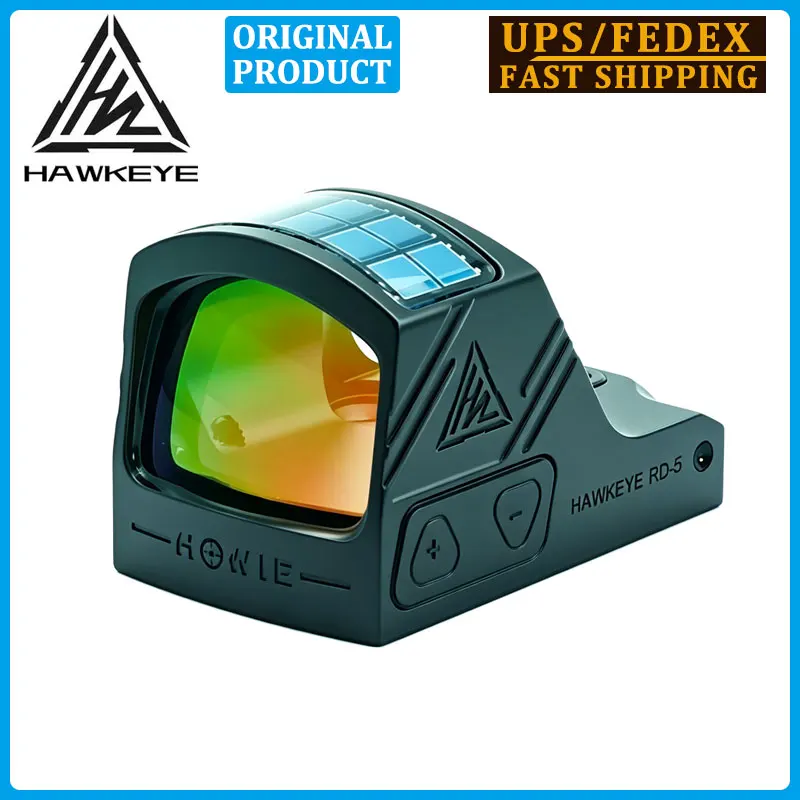 HAWKEYE HOWIE RD-5 2MOA Red Dot Sight 510C Style for RMR Footprint Pistol Handgun Rifle Scope 1500g Shockproof IPX7 Waterproof
