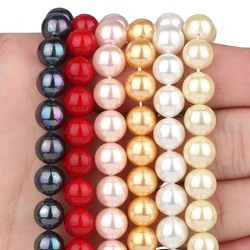 Natural Shell Mother of Pearls Beads Round Loose Spacer Beads for Jewelry Making DIY Bracelet Necklace Accessories 6 8 10mm