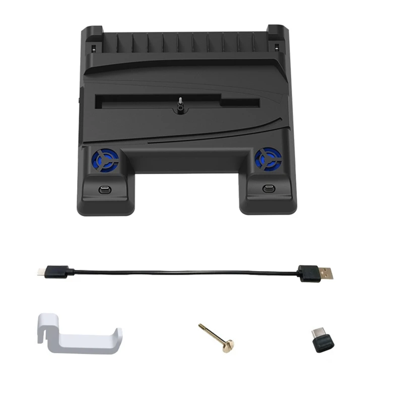 

For PS5 Slim Multifunctional Cooling Dock Console Universal Portable Dock With Disk Organizer Handle Charger Easy Install