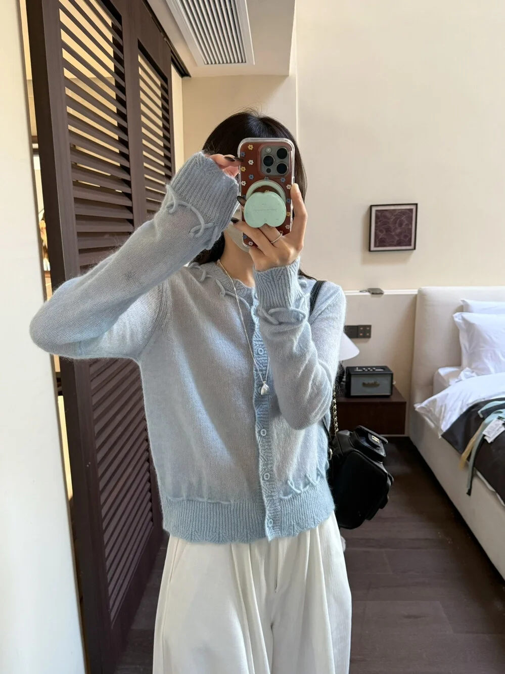 

Lilian Legacy Bone Gentle Series 3D Hook Knitted Cardigan Women's Faion Spring Long Sve round Ne Pure Color Commute Sle