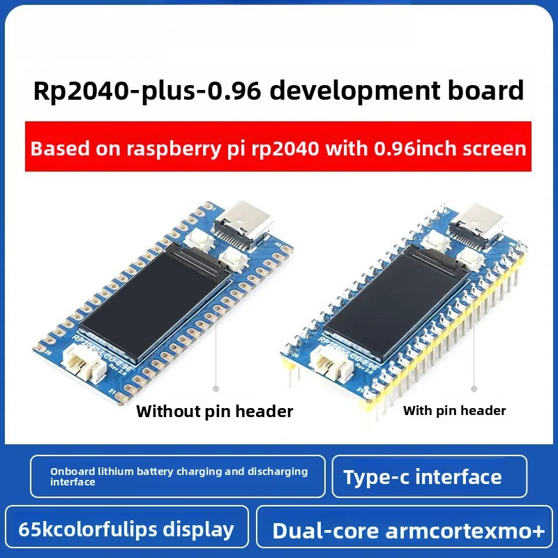 

RP2040 Development Board with 0.96-inch LCD & Header Pins Compatible with Raspberry Pi Pico