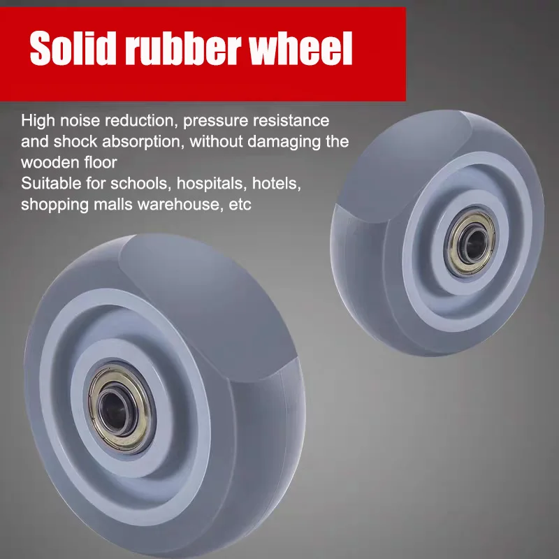 

1PCS Furniture Caster 1.5/2/3/4/5 Inches Soft Rubber Furniture Universal Wheel Swivel Caster Roller Wheel For Platform Trolley