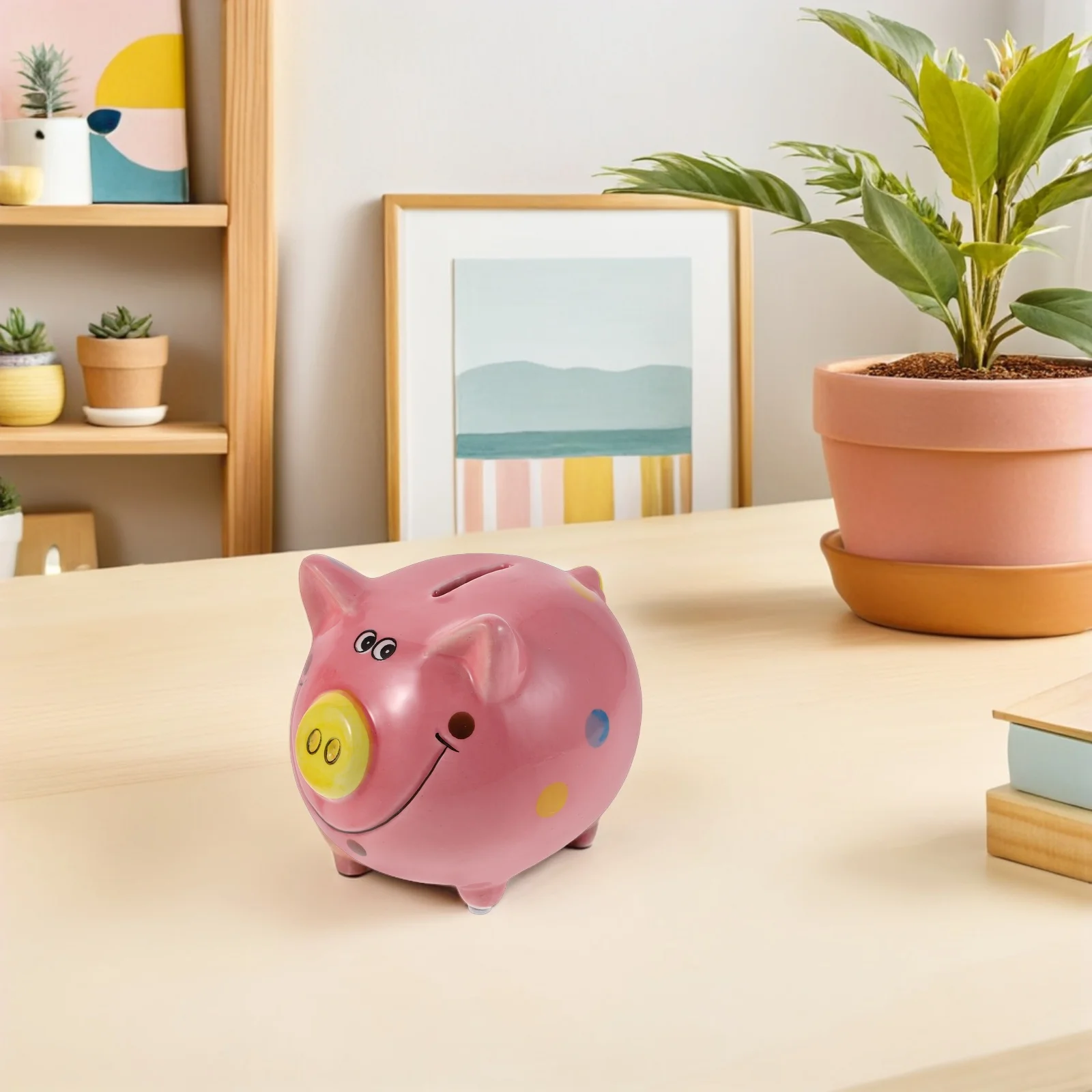 

2Pcs Cute Colorful Piggy Bank for Kids Girls Boys Money Saving Box Birthday Nursery Decoration Coin Storage Jar