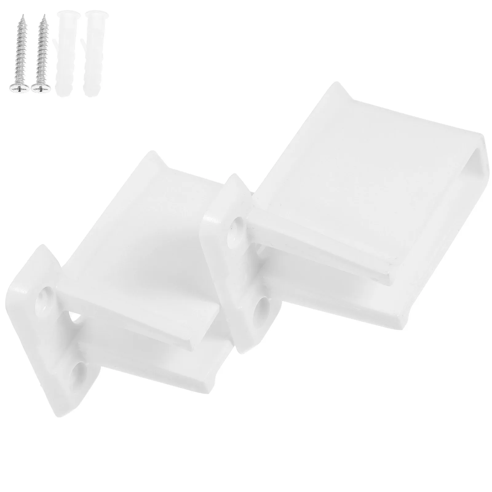 2Pcs Compact Lightweight Plastic Rod Holders for Wall Mounted Curtains Wire Shelving Closet Shelf Brackets Versatile Multi Use