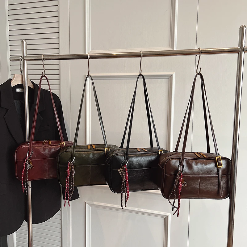 LEFTSIDE Small PU Leather Underarm Bags for Women 2024 Winter Y2K New Trend Fashion Shoulder Tote Bag Handbags and Purses image 5