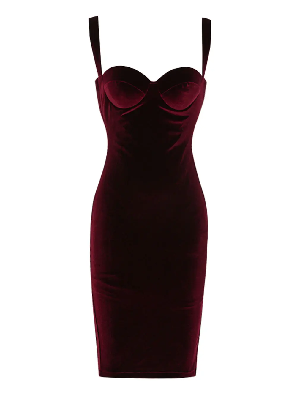 2024 New Women's Wine Red Sexy Velvet Dress Camisole Sleeveless Bodycon Dress Fashion Celebrity Christmas Party Vestidos