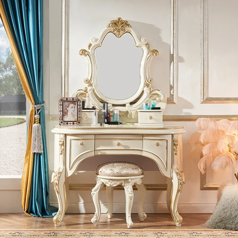 

Small Nordic Table Luxury Desings Wooden Storage Dressing Table White Modern Aesthetic Coiffeuse De Chambre Dresser Furniture