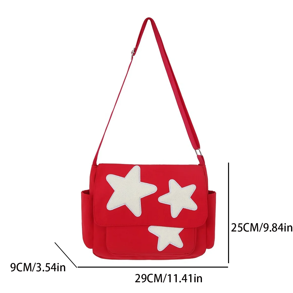 حقيبة ساعي البريد اللطيفة، حقيبة كروس جمالية، حقيبة يد Y2K Star Grunge Bag Emo للسيدات بكتف واحد A-DH #2