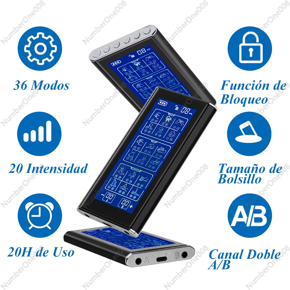 

6-режимный инструмент для терапии меридиана TENS, перезаряжаемый импульсный массажер EMS с большим дисплеем