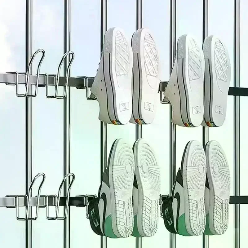 2pcs Shoe Rack For Drying Multifunctional Shoes Dryer Hooks Space Saving Drying Shoe Storage Organizer Shelf