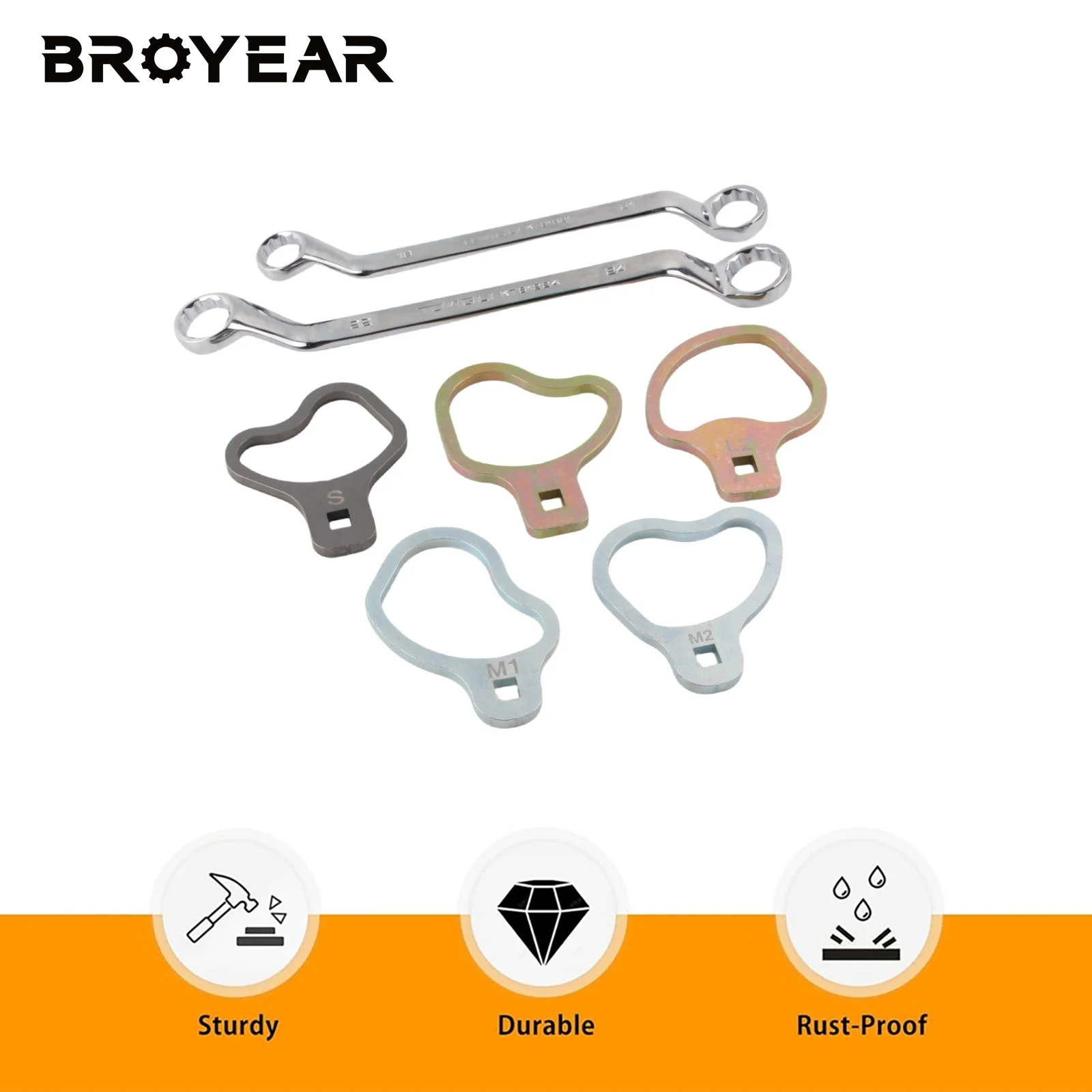 

Broyear Professional, 7 шт., комплект роликовых ключей и развала с держателями кулачков для грузовиков и внедорожников GM (OEM 41620–41590)