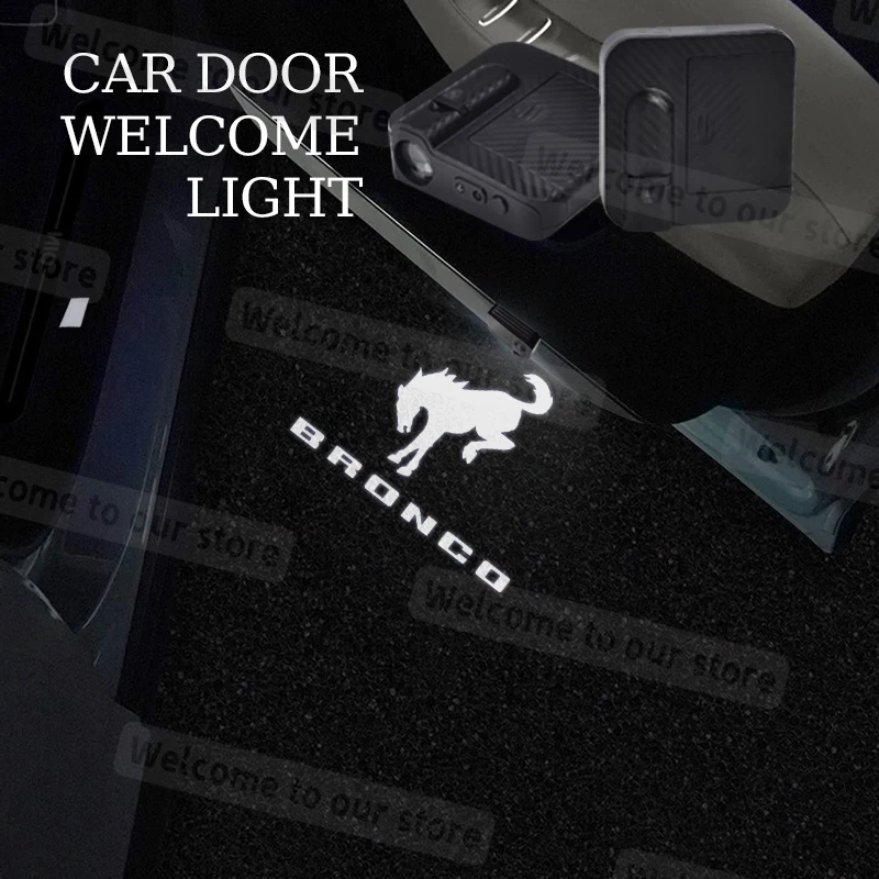 1/2 sztuk dla Bronco Roush Sport F-150 Raptor TRX Logo drzwi samochodu lampy LED projektor HD Sensing uprzejmość światło powitalne